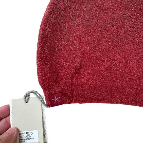Barefoot Dreams Cozy Chic Lite Confetti Beanie Crimson-Rosewood  NWT Winter - Picture 9 of 9